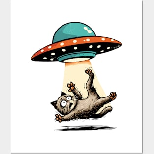 UFO Cat Abduction Posters and Art